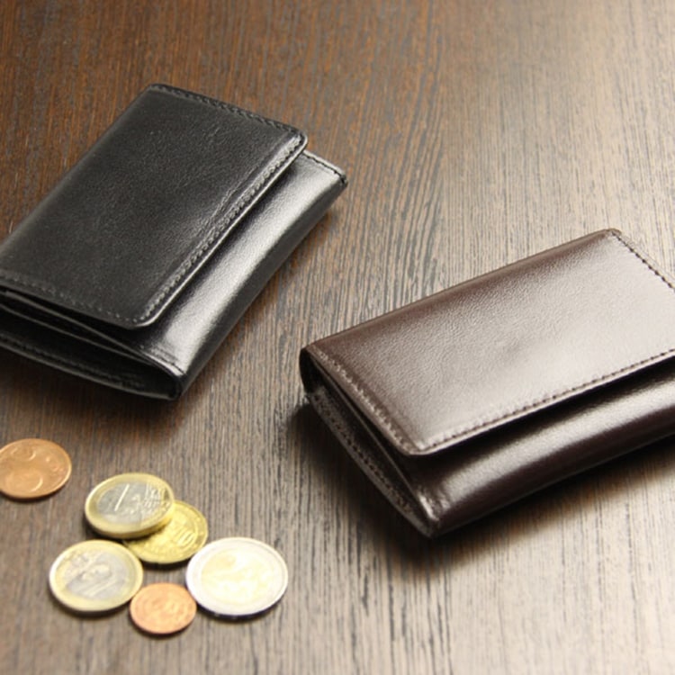 日本製 本革 多機能小銭入れ （キーリング付き）