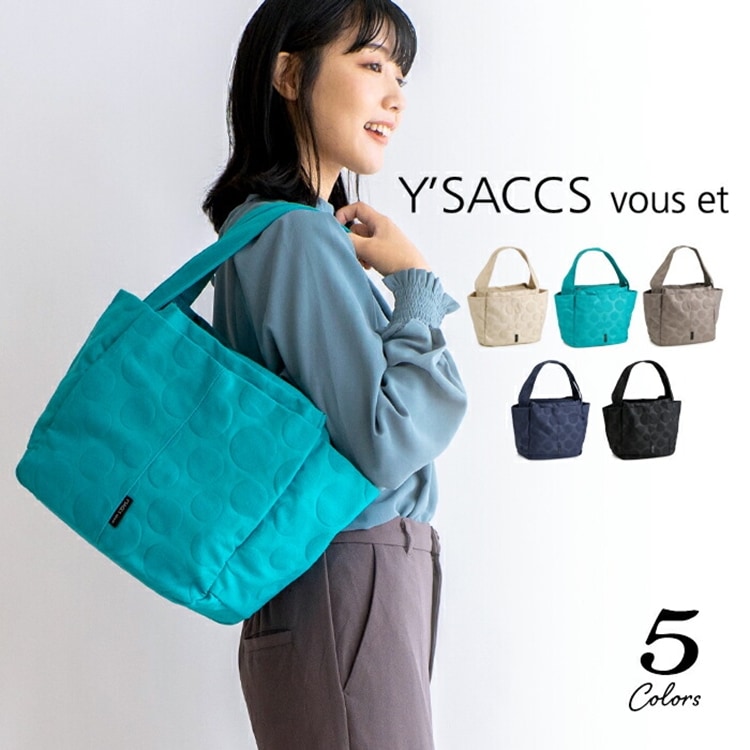 イザック トートバッグ レディース 軽量 コットン キャンバス 水玉 帆布 ドット トートバック 大 ハンドバッグ Y'SACCS vous et イザック ヴーエ 