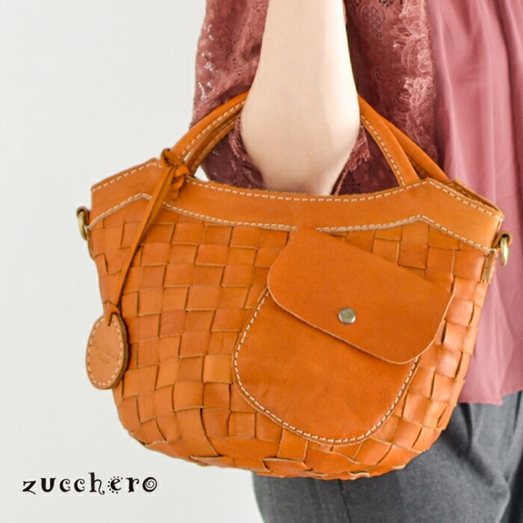 zucchero filato(ズッケロ フィラート) レザー トートバッグ 2WAY ショルダーバッグ「Baquette」48068