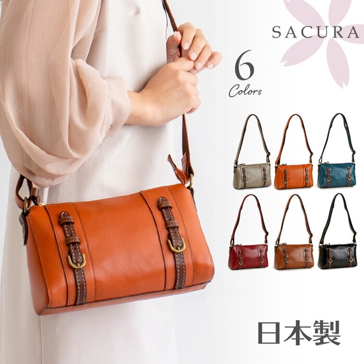 ショルダーバッグ 本革 日本製 レディース クラシック ミニ ショルダー シンプル ポシェット 定番 アンティーク 軽量 斜めがけ バッグ コンパクト 牛革 SACURA/サクラ