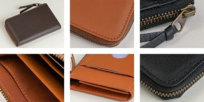 日本製 本革 カードケース（パスケース兼用） L字ファスナー