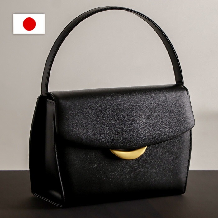 日本製 慶弔両用 本革ブラックフォーマルバッグ
