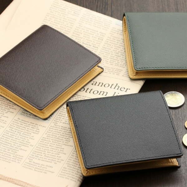 ABIES L.P. （アビエス）本革 二つ折り財布（BOX小銭入れつき） 角シボ