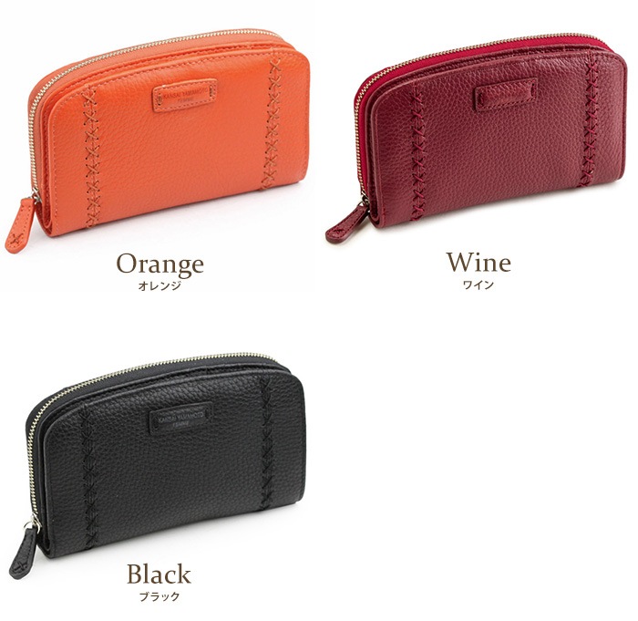 KANSAI YAMAMOTO（カンサイヤマモト） ソフトシュリンク牛革 ラウンドファスナー 折り財布