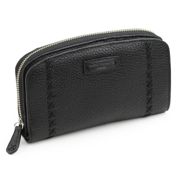KANSAI YAMAMOTO（カンサイヤマモト） ソフトシュリンク牛革 ラウンドファスナー 折り財布