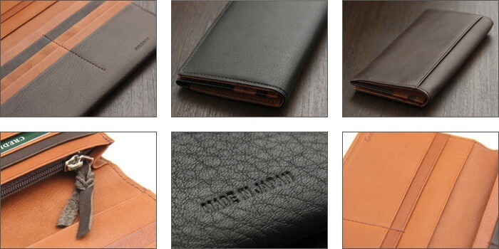 日本製 本革 シープスキン調牛革 長財布 ABIES L.P. （アビエス）