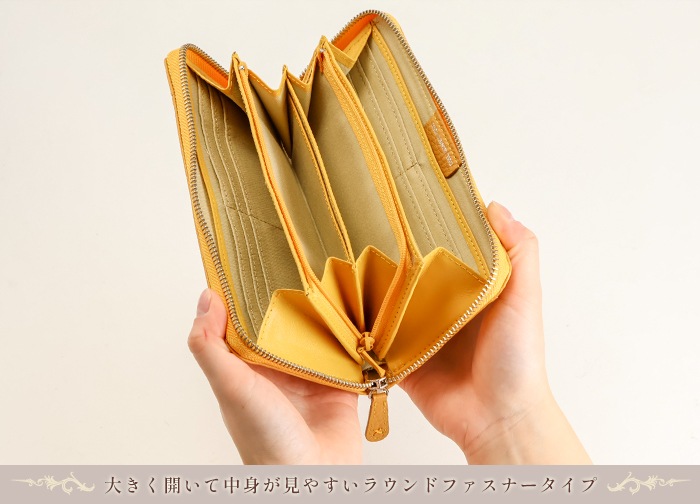 KANSAI YAMAMOTO（カンサイヤマモト） 牛革 ラウンドファスナー長財布 