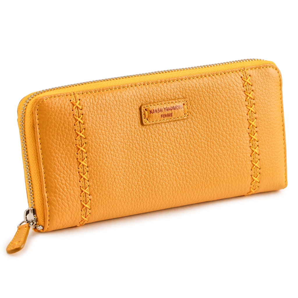 KANSAI YAMAMOTO（カンサイヤマモト） 牛革 ラウンドファスナー長財布 