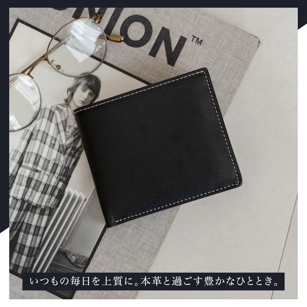 栃木レザー 二つ折り財布 日本製 ABIES L.P. （アビエス）