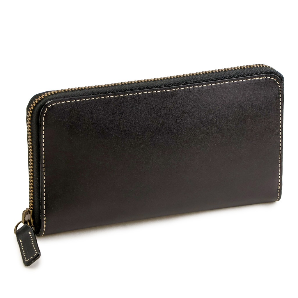 日本最高峰のタンニンなめし革 栃木レザー ラウンドファスナー 長財布 日本製[SD]