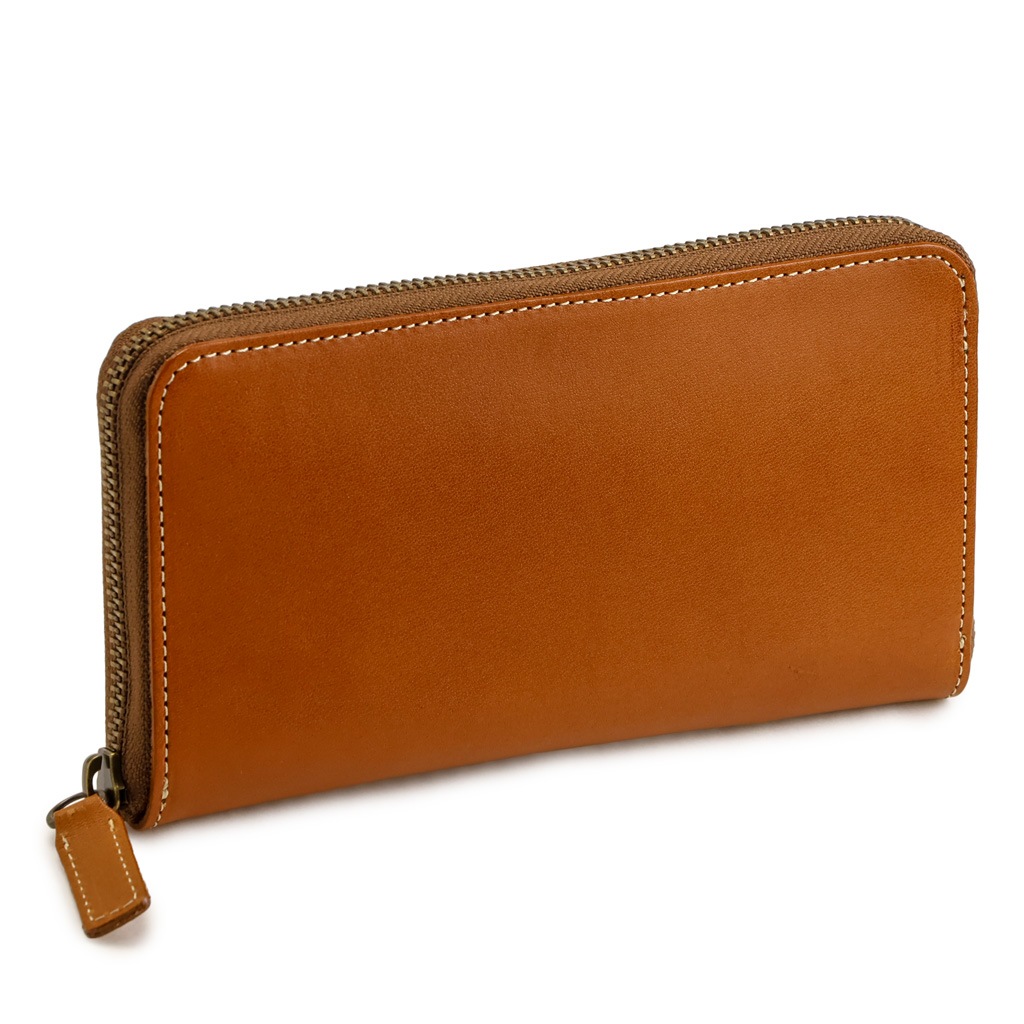 日本最高峰のタンニンなめし革 栃木レザー ラウンドファスナー 長財布 日本製[SD]