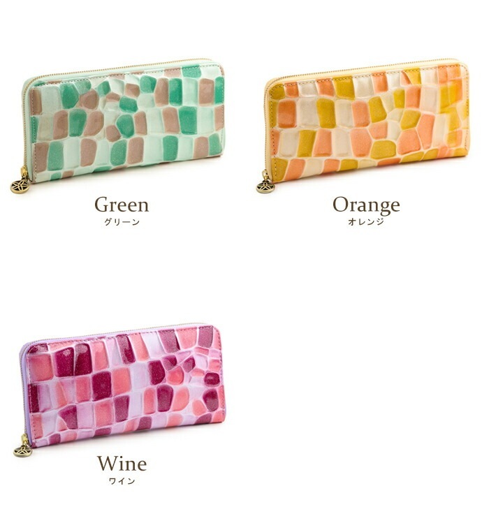 SACURA（サクラ） 日本製 エナメル牛革 ラウンドファスナー長財布 「MYSTERO」