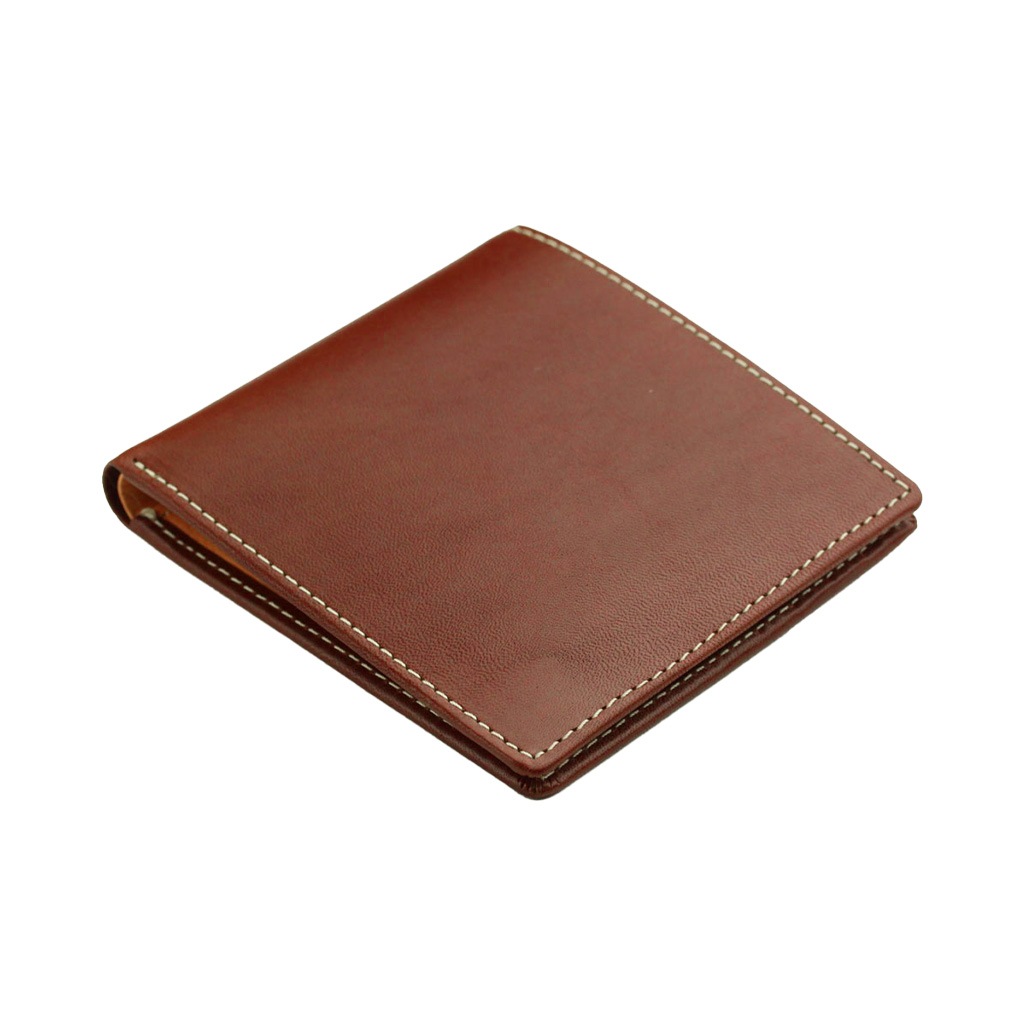 栃木レザー 二つ折り財布（小銭入れなしタイプ）日本製 牛革 ABIES L.P.（アビエス）日本最高峰のタンニンなめし革