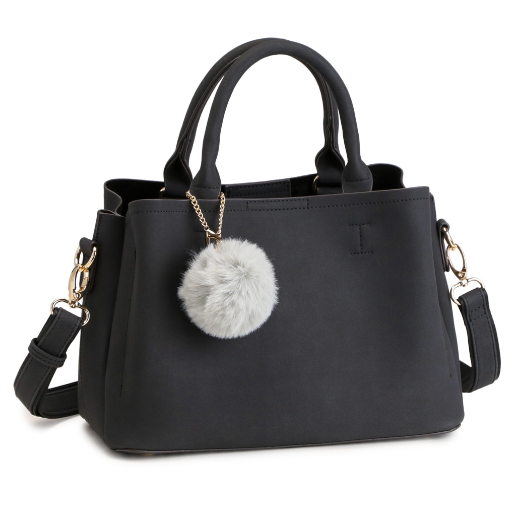 ピーチスキン 2WAY ショルダーバッグ ファーチャーム付きトートバッグ PRAGMA プラグマ