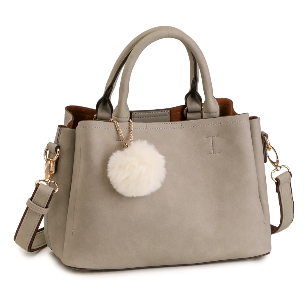 ピーチスキン 2WAY ショルダーバッグ ファーチャーム付きトートバッグ PRAGMA プラグマ