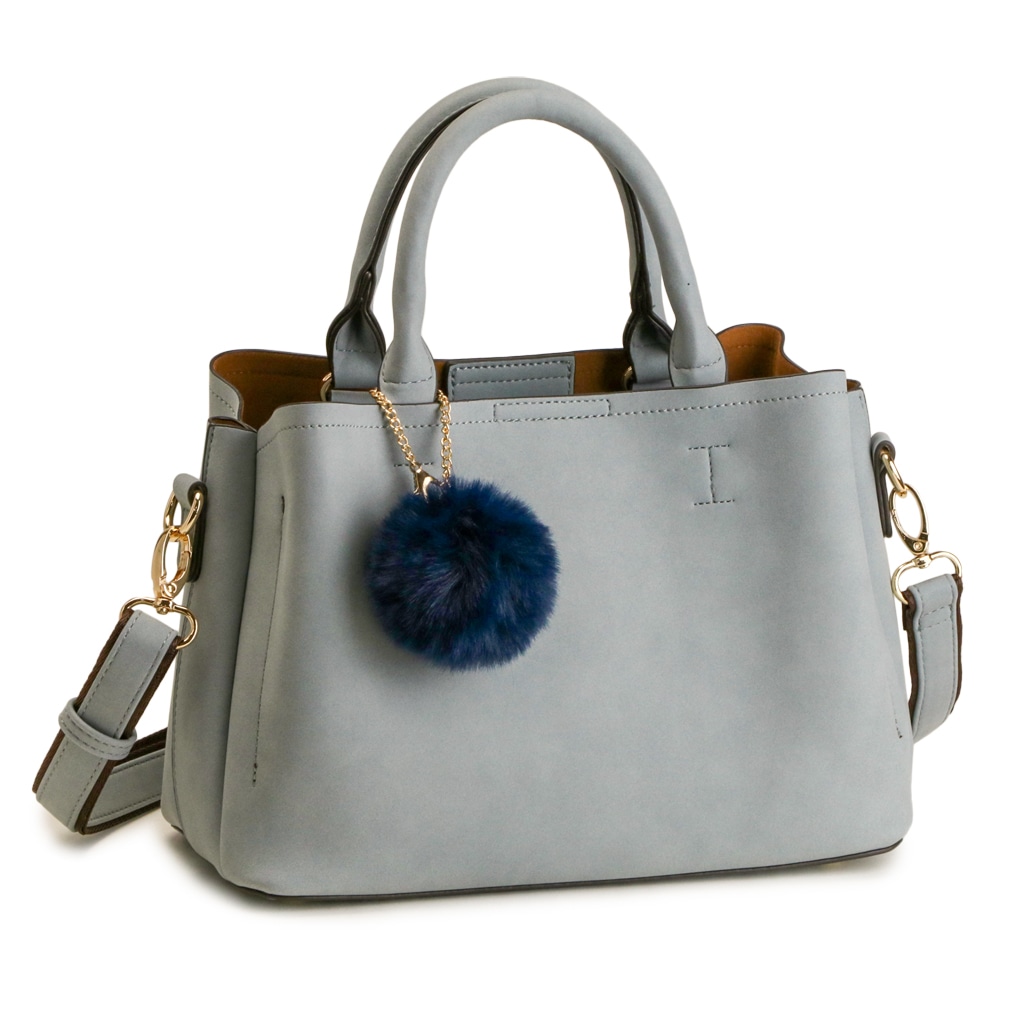 ピーチスキン 2WAY ショルダーバッグ ファーチャーム付きトートバッグ PRAGMA プラグマ