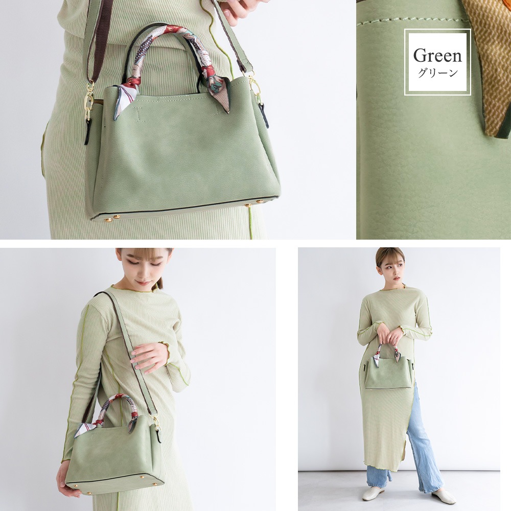 スカーフハンドル 2WAY ショルダーバッグ トートバッグ PRAGMA プラグマ