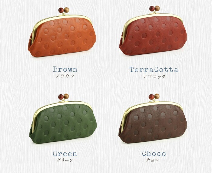 ARCOLO(アルコロ) がま口 ドット柄 長財布 日本製