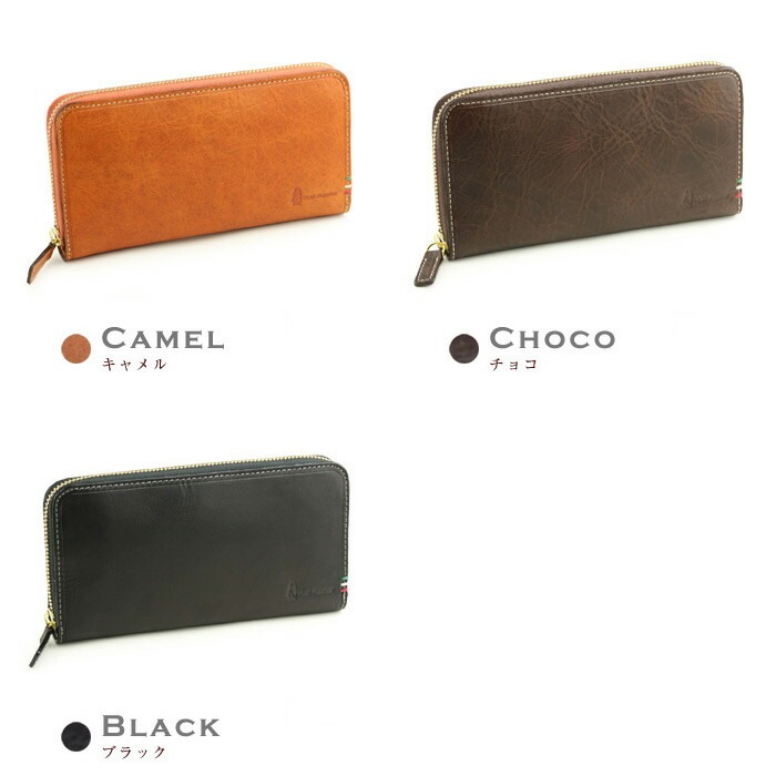 長財布 Hush Puppies（ハッシュパピー）「ラリー」ラウンドファスナー 長財布 イタリアンレザー
