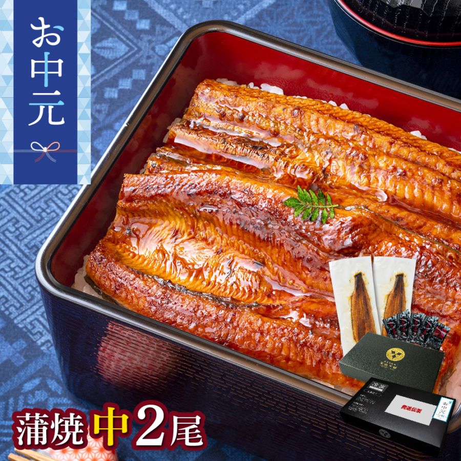 【お中元セット】愛知三河産　超絶うなぎ蒲焼（119g-134g）×中2尾