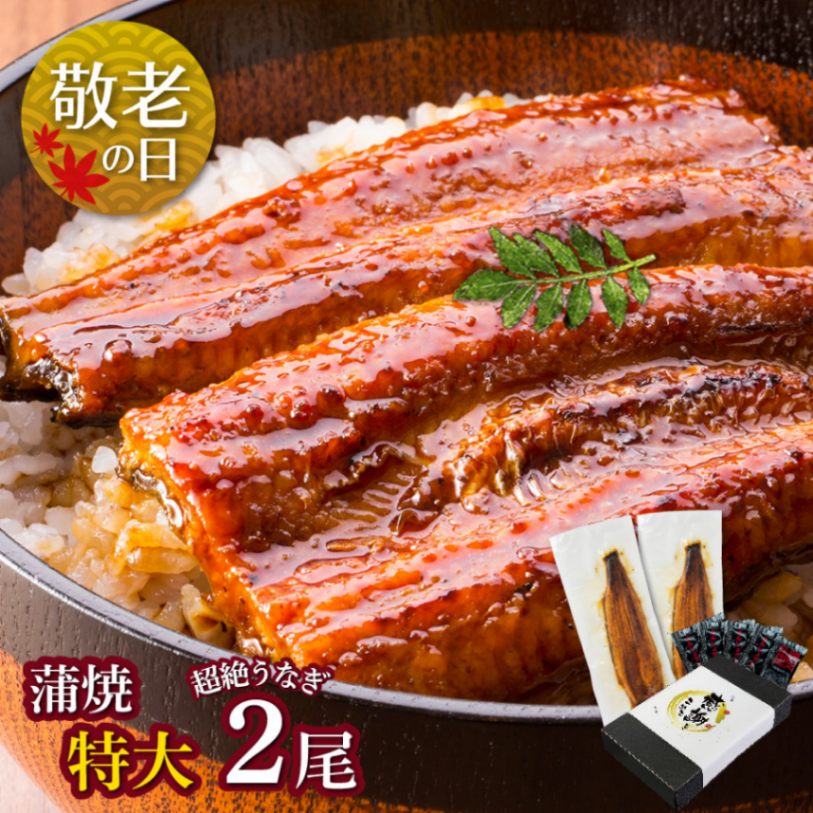 【敬老の日セット】愛知三河産　超絶うなぎ蒲焼（212g-236g）×特大2尾