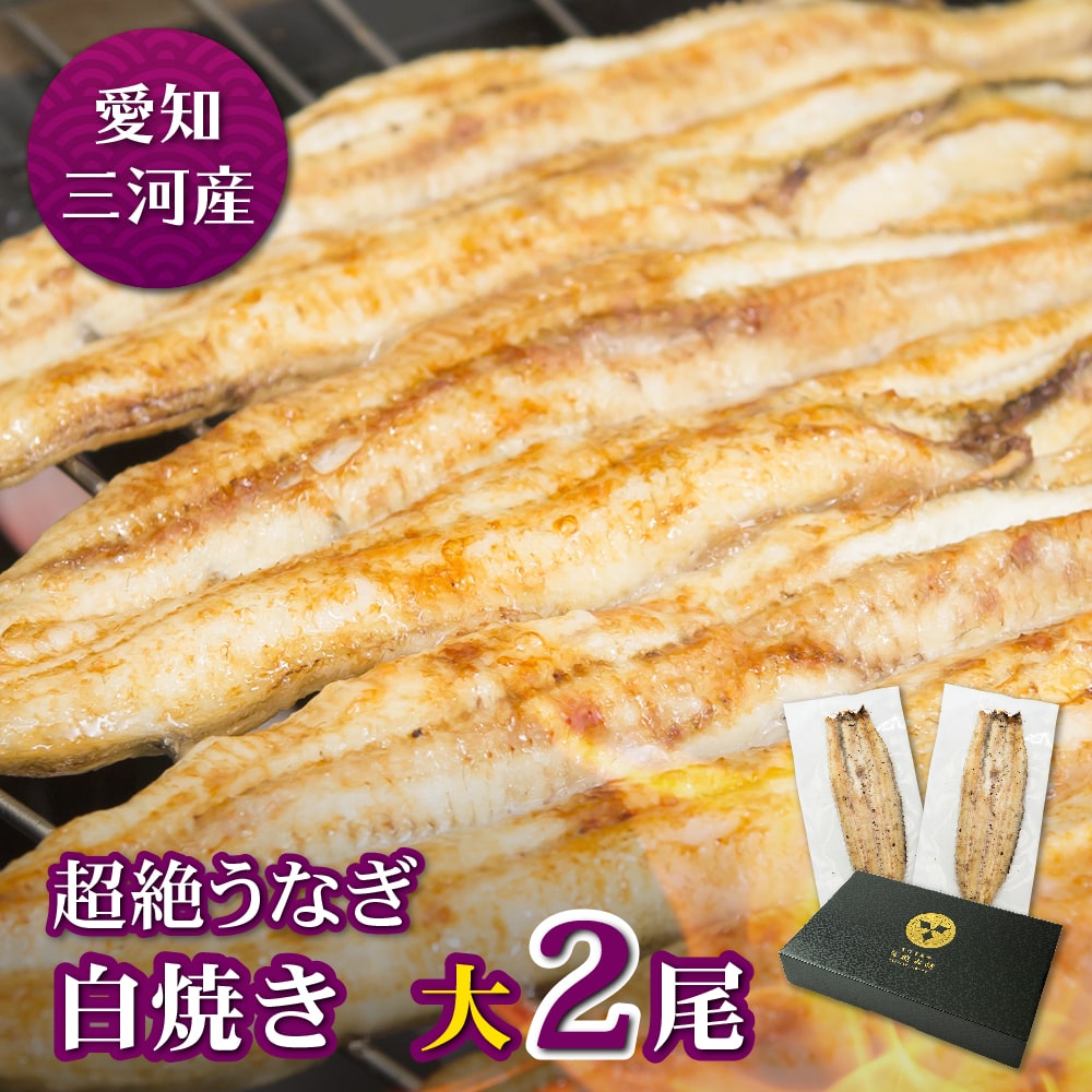 愛知三河産 超絶うなぎ白焼(156g-183g)×大2尾