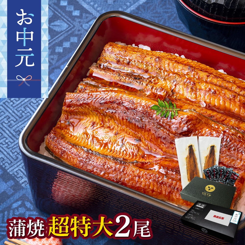 【お中元セット】愛知三河産　超絶うなぎ蒲焼（269g-309g）×超特大2尾