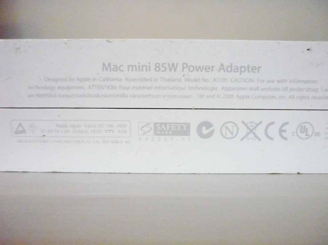 MacMini用ACアダプタ85W | すべての商品 | | 家電のケンちゃん