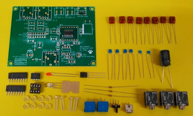 電子工作マガジン2016冬号掲載作品　赤外線リモコン制御3入力デジタルアンプキット