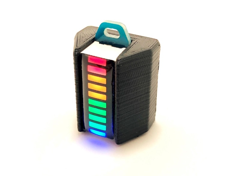 10セグチャーム 3Dプリントケース 【黒】