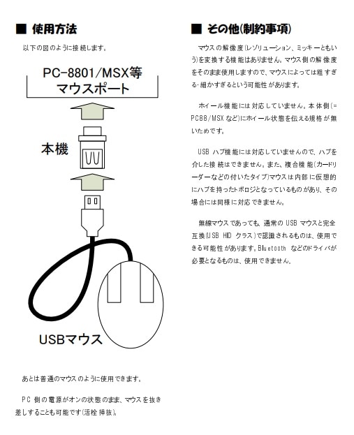 MC88U マウスコンバータ/88U (MSXマウス)