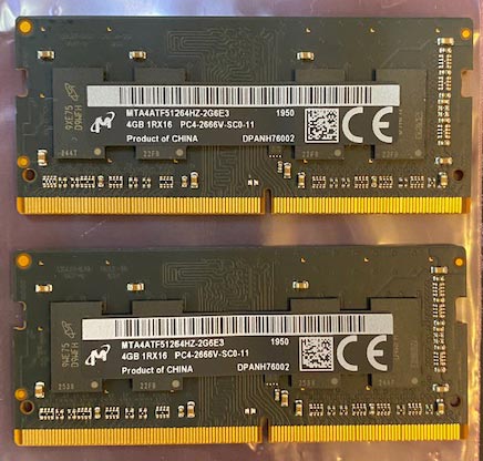 中古品 iMac用　DDR4-2666　　４GBｘ２枚　