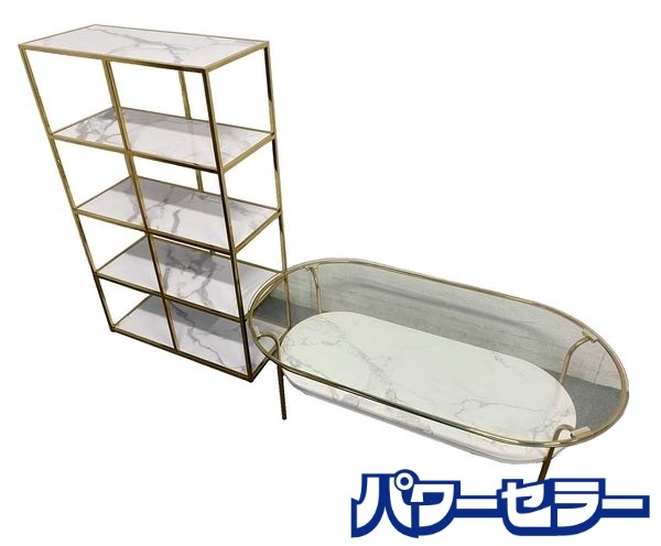 Francfranc �졼�̥������L/�쥬���� �����ҡ��ơ��֥�L 2�����å� �ե��ߥ˥� �������/�ۥ磻�� �������� ��Ųȶ� ŹƬ���贿�� R9696