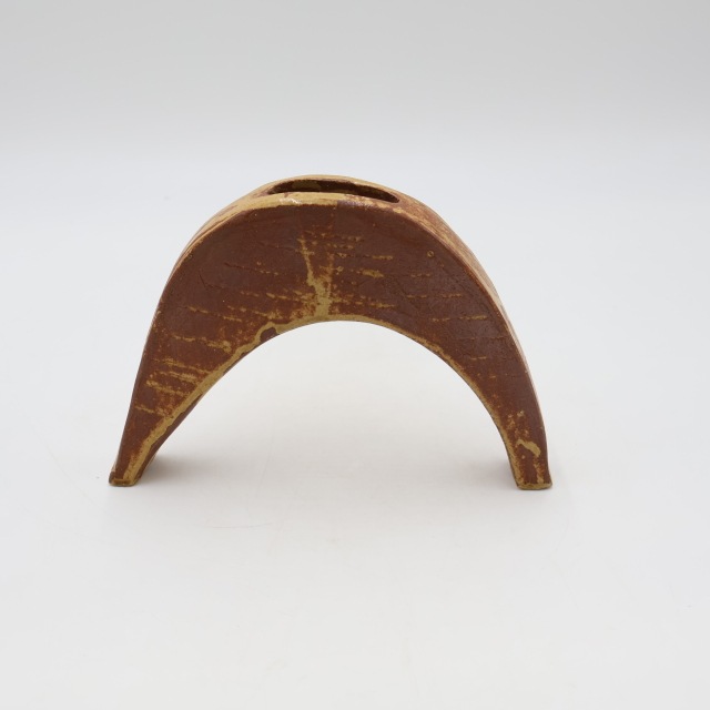 若ノ花 大関昇進記念品 花器 受注制作]PENGUIN TSUBO・縦（楽焼きのペンギン 花器） 一輪挿し