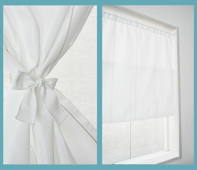 小窓用ミラーレースカーテン 【Kroon クルーン】 縦長 遮熱 遮像 UV