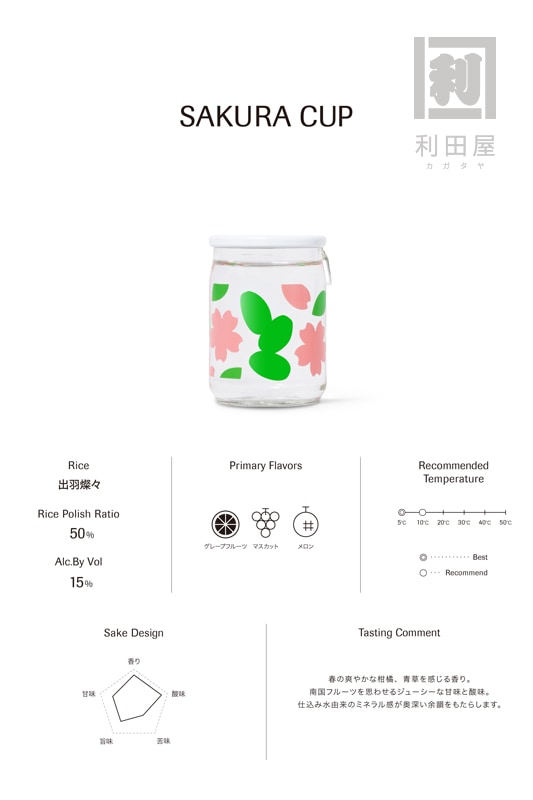 春酒/Ohmine SAKURA CUP 100ml｜日本酒,山口)Ohmine｜利田屋｜カガタヤ