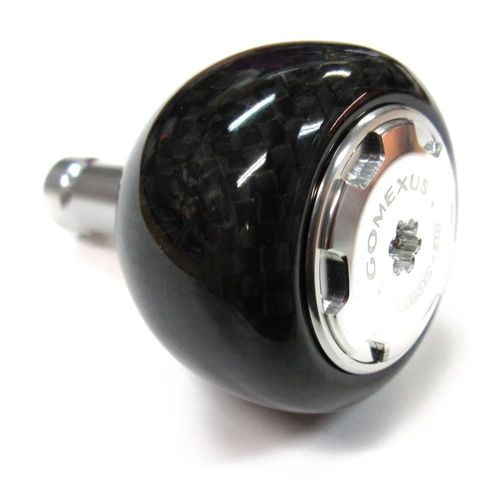 【美品】 ゴメクサス カーボンハンドル ノブ セット 98ミリ ダイワ 左用 スピニングリール ダブルハンドル 98mm カーボン シマノ Shimano