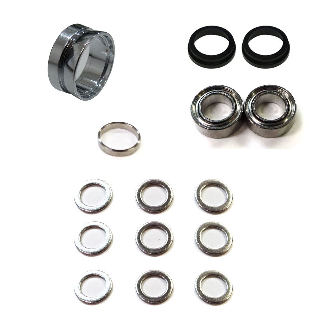 表面クロムメッキ棒ローラー 4本 ローラー部メッキ加工/軸部黒錆加工 