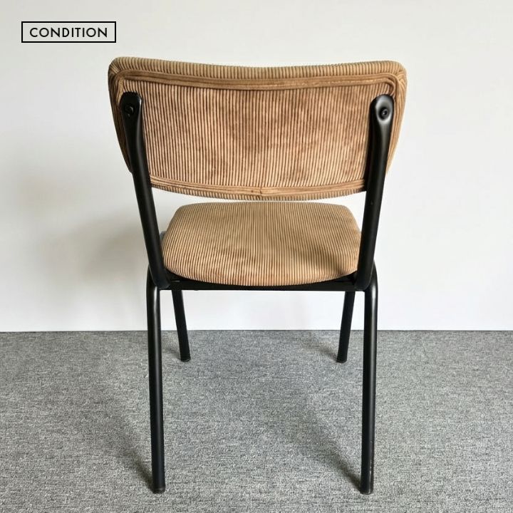 ダイニングチェア コーデュロイ ブラウン 幅44cm 【中古・アウトレット