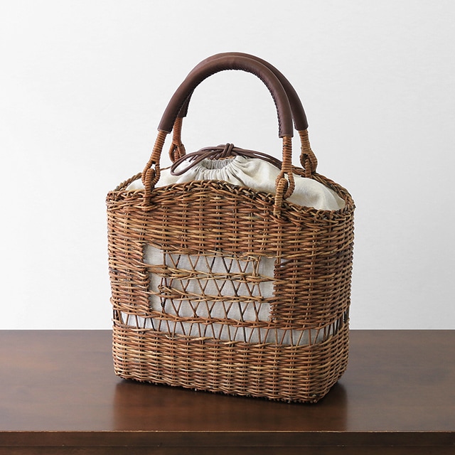 透かし模様入り あけびのかごバッグ(長野県産/希少な国産品)