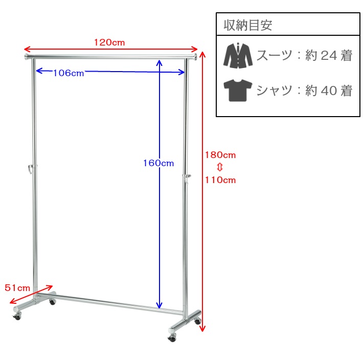 パイプハンガー W1200×D510×H1100~1800 PH-P120 | パイプハンガー パイプハンガー W1200×D510×H1100~1800 PH-P120 | パイプハンガー