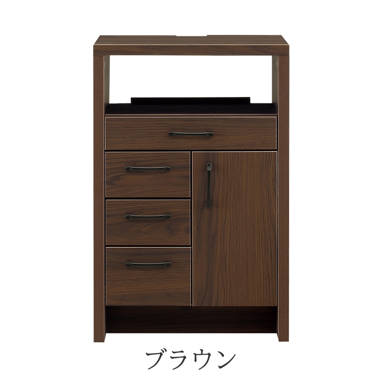 60-FAX台 幅60cm 電話台 TEL台 ナチュラル ブラウン オーク木目柄 完成