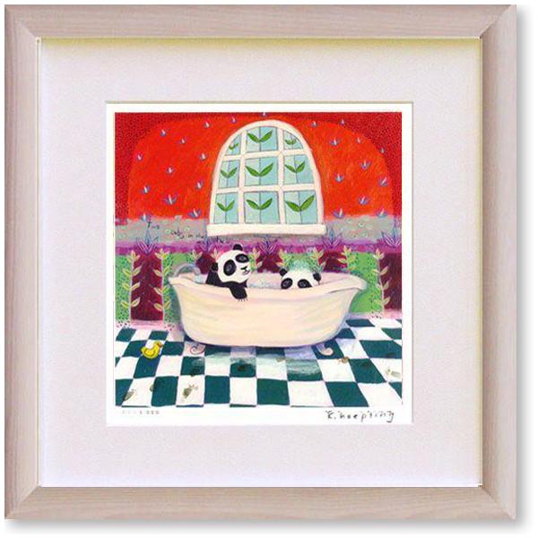 カレンホイプティング　185 ベビーパンダのバスタイム 絵画 カレンホイプティング・ ベビーパンダのバスタイム 版画 現代