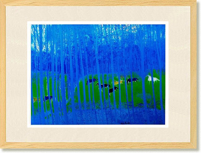 アンドレ・ブラジリエ「青い木立」ポスター額装品 絵画 アンドレ・ブラジリエ 青い木立 ミュージアムアート