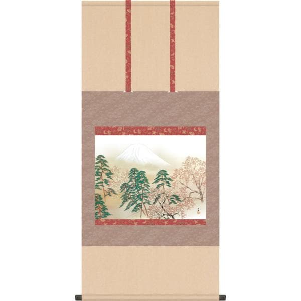 掛け軸 掛軸 横山大観（よこやまたいかん）・-霊峰四趣・春（れいほう