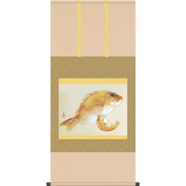 真作/竹内未明/双鶴/舞鶴/金地/鶴翔/桐共箱二重箱付/布袋屋掛軸HG-592