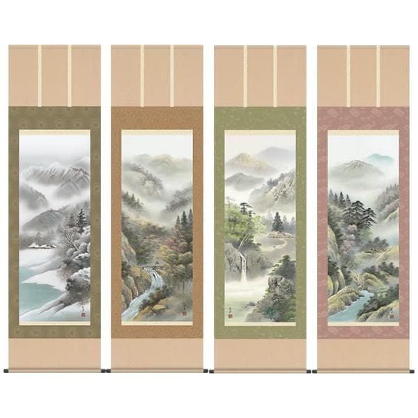 掛け軸 近藤玄洋・四季山水/四福揃い/尺三/山水画 | 山水画 掛け軸 近藤玄洋・四季山水/四福揃い/尺三/山水画 | 山水画