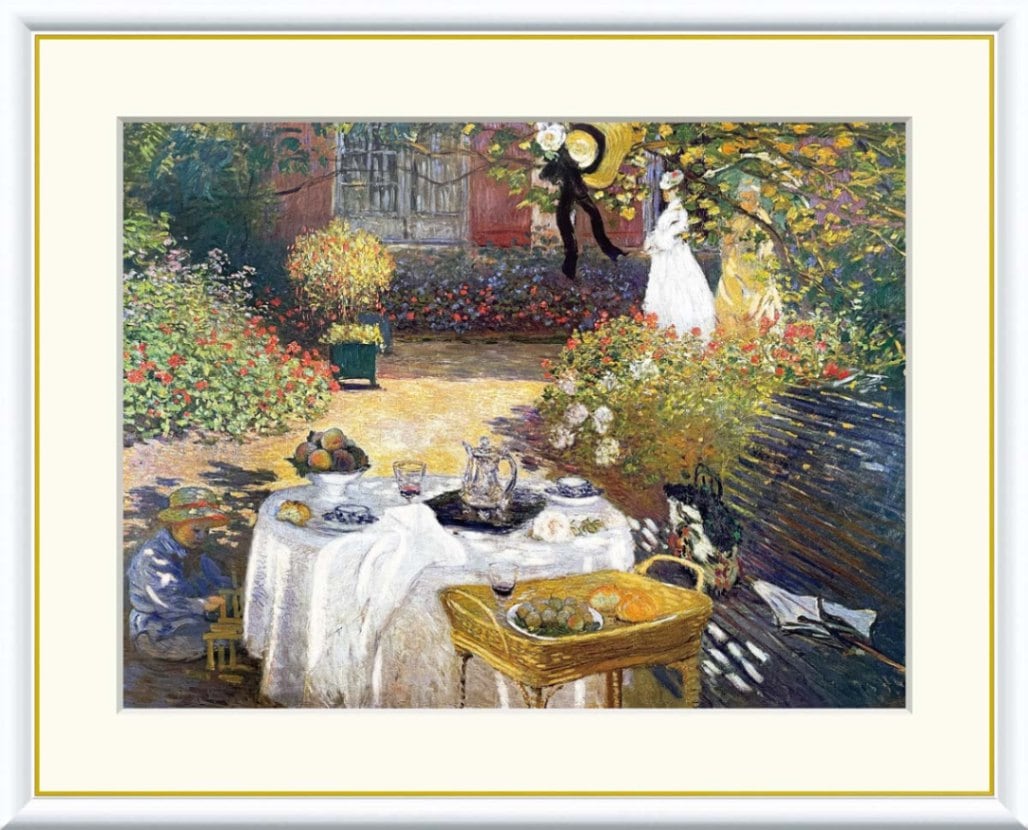 モネ 「庭園での昼食」ジグレー印刷  額付 絵画 モネ 昼食 名画 インテリア | モネ | 絵画生活公式