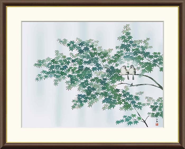 美品 掛け軸 横山大観筆 緑雨図 花鳥 名画 絵画 横山大観 (よこやまたいかん)・ 緑雨 ( りょくう
