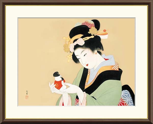 絵画 上村松園 （うえむらしょうえん）・ 御所人形（ごしょにんぎょう